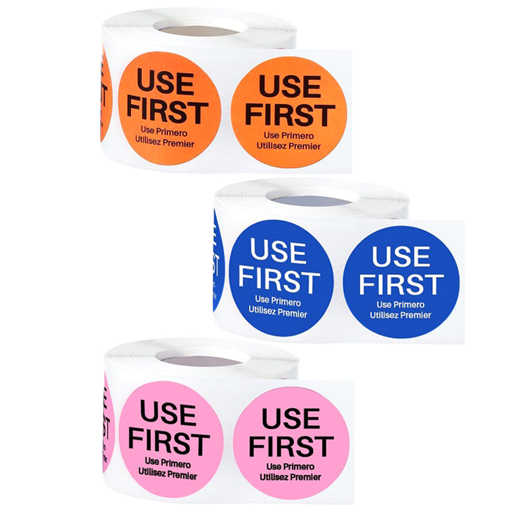 3 Rolls Use First Stickers Inv - Food Storage For Restaurant review and price