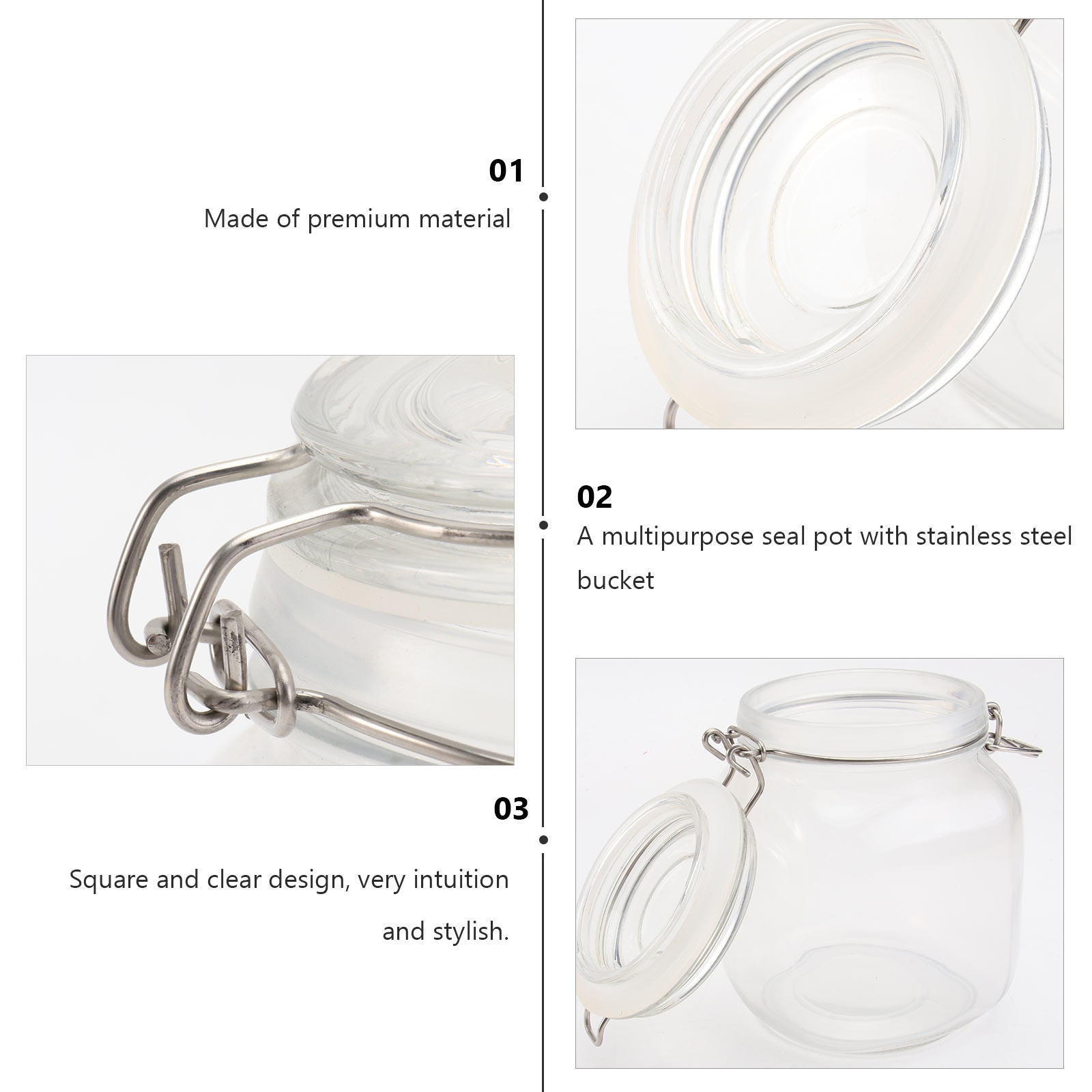 1000Ml Square Transparent Glas - Food Storage Glass Container Set review and price