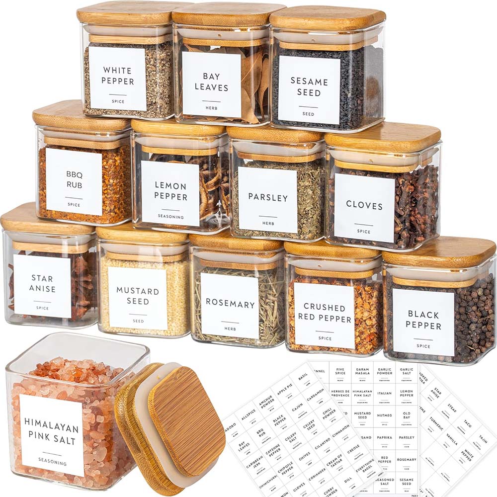 5oz Glass Jars Set with Spice  - Food Storage Glass Container Set review and price
