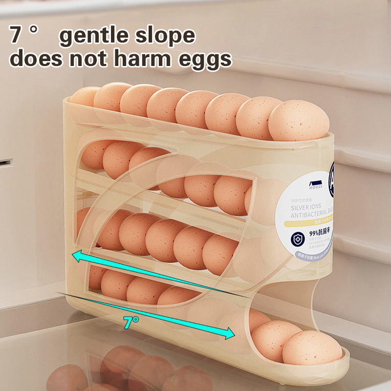 4 Layers Automatic Rolling Egg - Food Storage Rack For Kitchen review and price