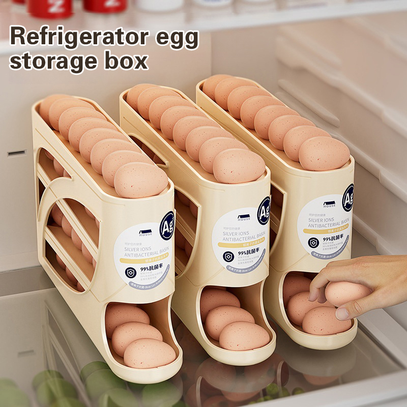 4 Layers Automatic Rolling Egg - Food Storage Rack For Kitchen review and price