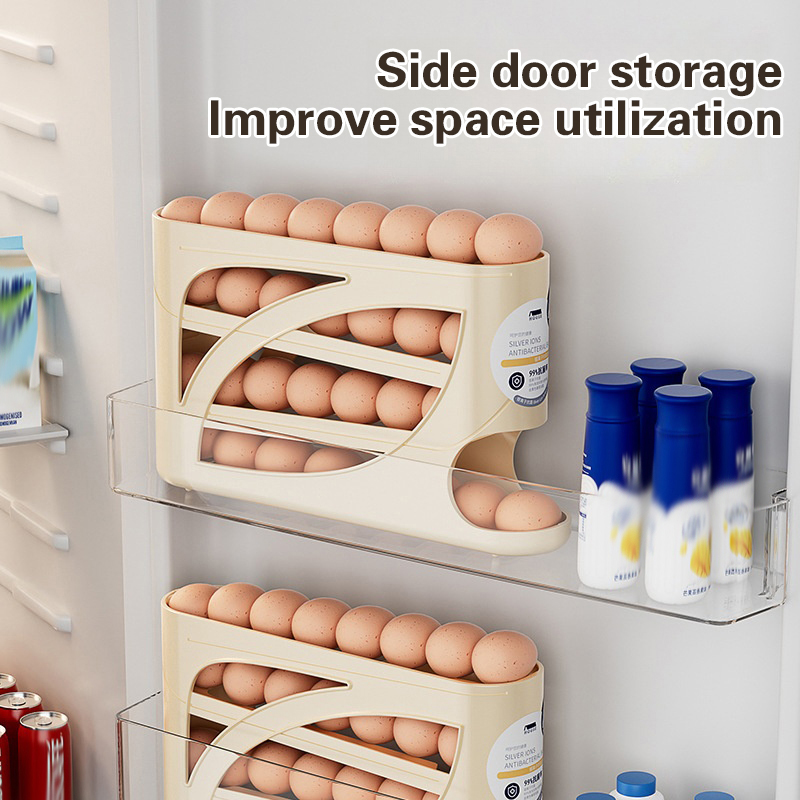 4 Layers Automatic Rolling Egg - Food Storage Rack For Kitchen review and price