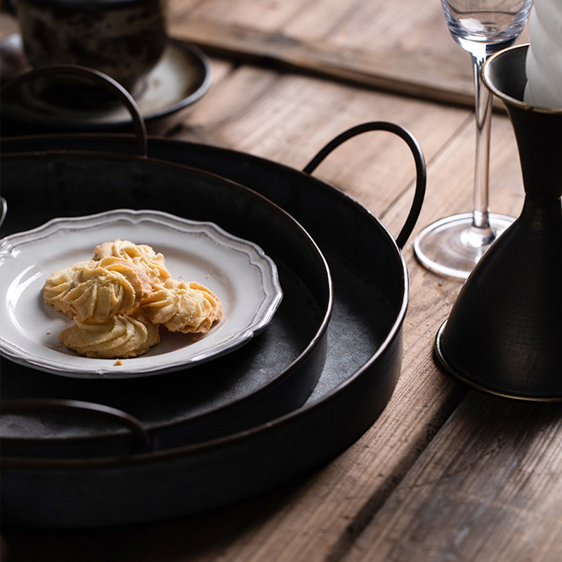European Retro Round Iron Plat - Food Storage For Restaurant review and price