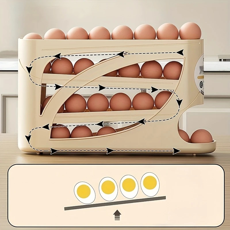 3-Tier Rolling Egg Storage Con - Food Storage Rack For Kitchen review and price