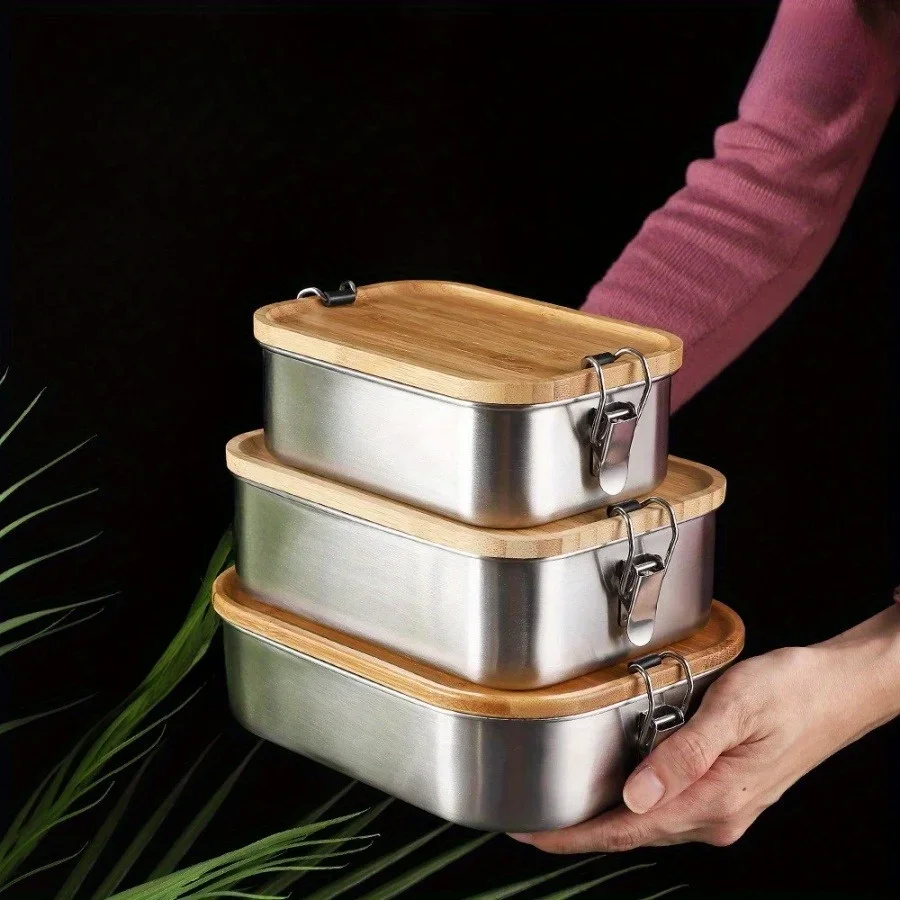 New 304 Stainless Steel Bamboo - Food Storage In Stainless Steel review and price