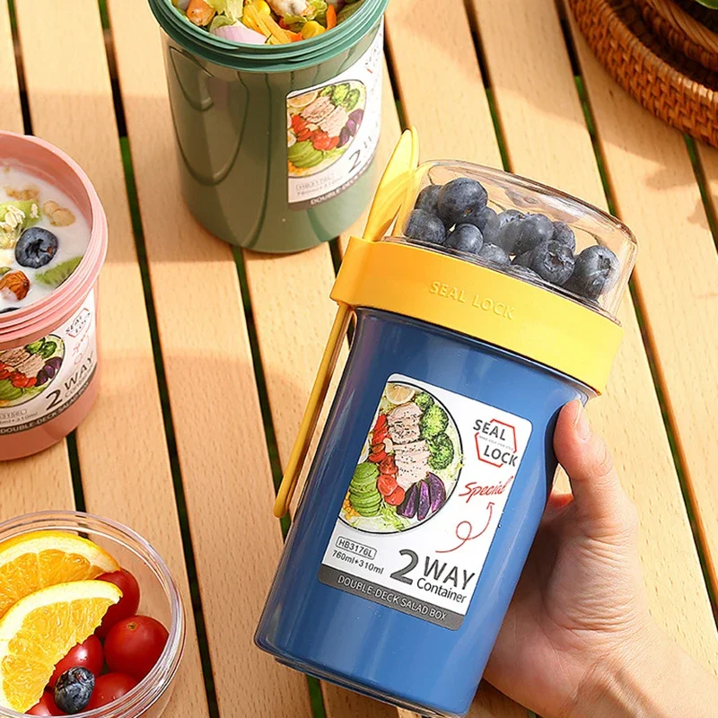 Bento Lunch Box Salad Oatmeal  - Food Storage Yogurt review and price