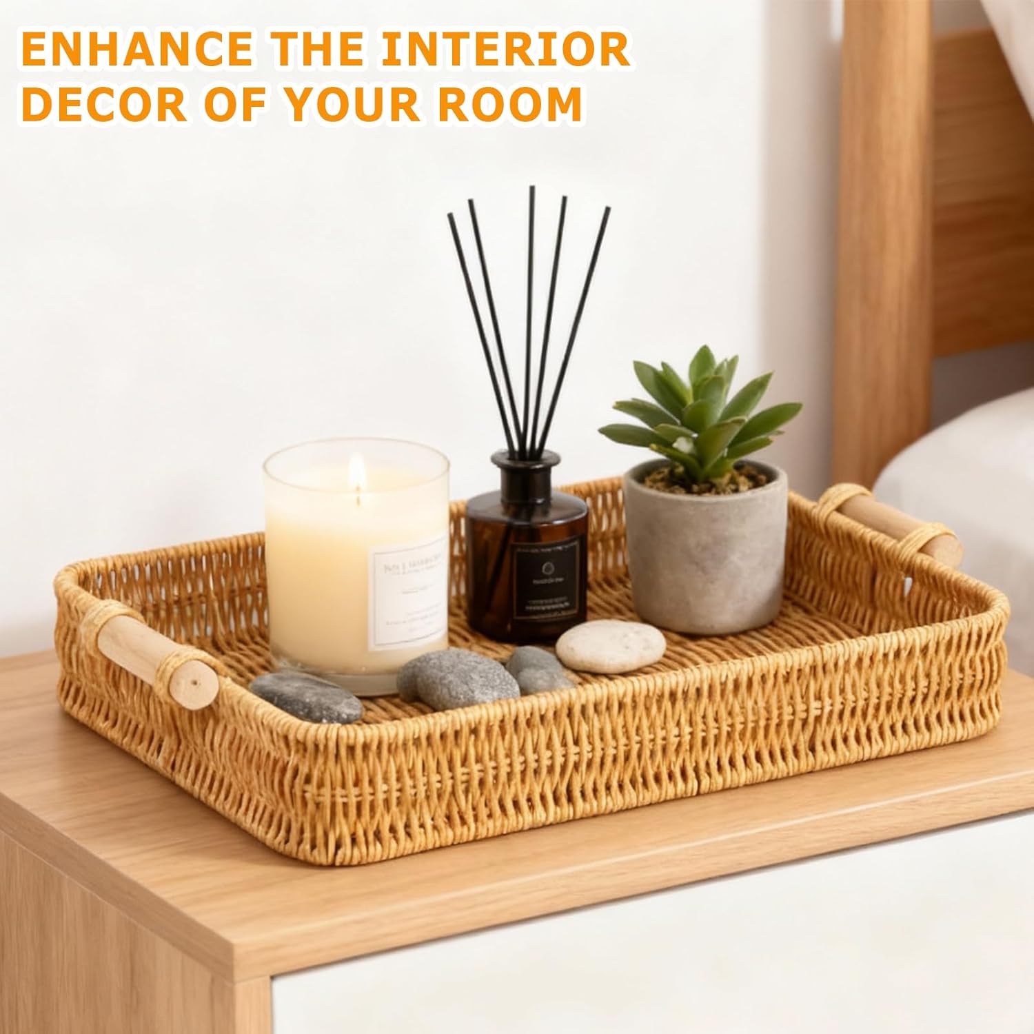 Wicker Tray Rectangular Rattan - Food Storage For Restaurant review and price