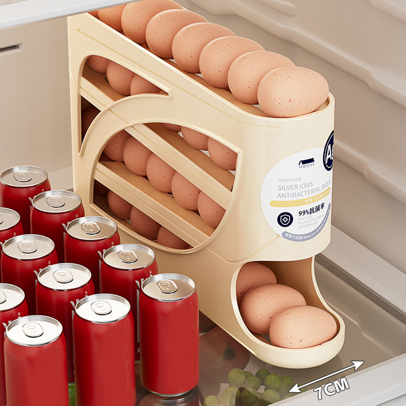 4 Layer Automatic Rolling Egg  - Food Storage Rack For Kitchen review and price