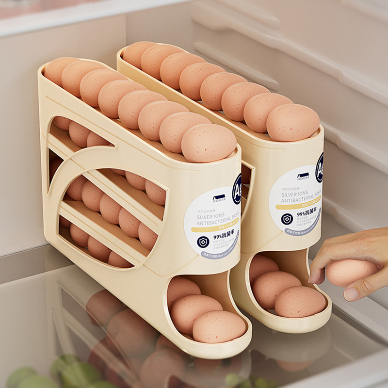 4 Layer Automatic Rolling Egg  - Food Storage Rack For Kitchen review and price