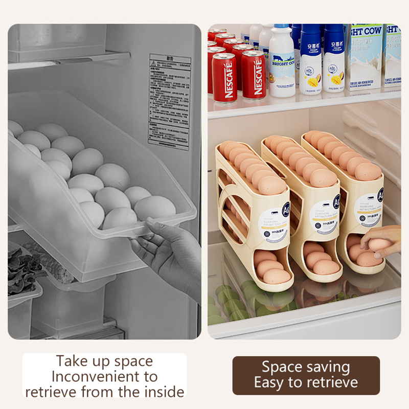 4 Layer Automatic Rolling Egg  - Food Storage Rack For Kitchen review and price