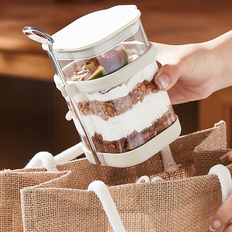Glass Overnight Oats Cup with  - Food Storage Yogurt review and price