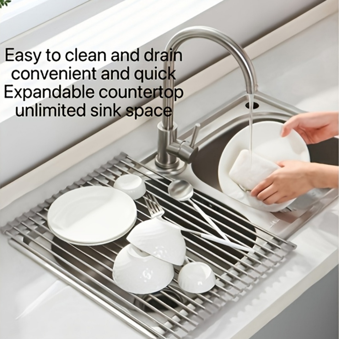 1PC Folding Roll Sink Drainer  - Food Storage Rack For Kitchen review and price