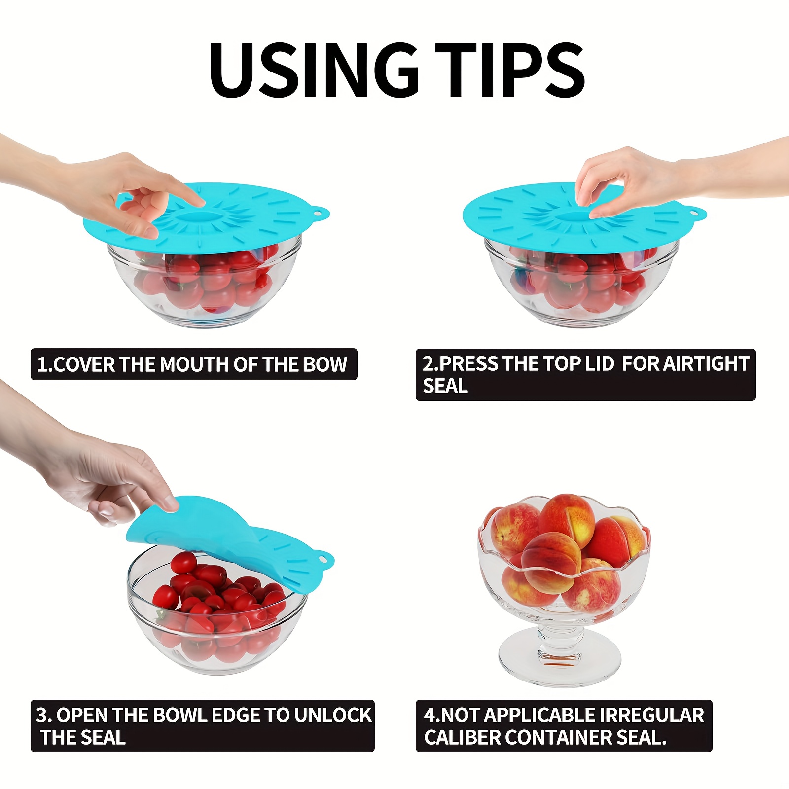 5-Piece Silicone Lids, Heat-Re - Food Storage Utensils review and price