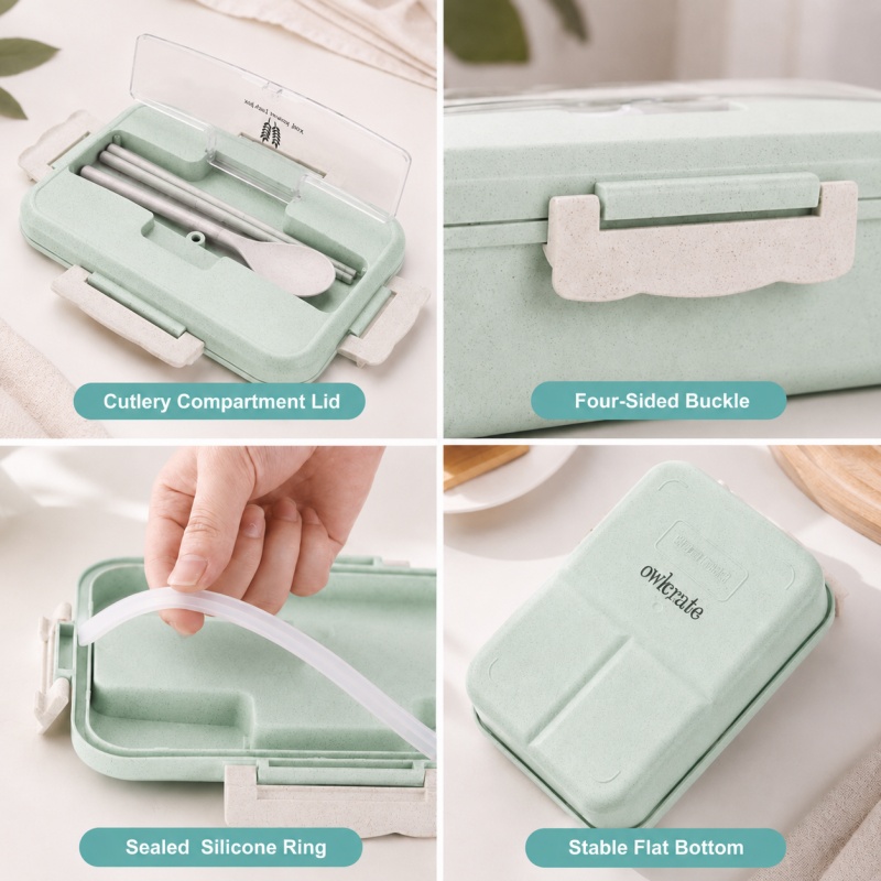 Wheat Straw Lunch Box Microwav - Food Storage Oven Safe review and price